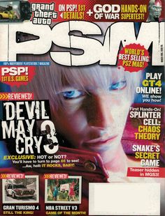 the front cover of psm magazine, with an image of devil may cry 3