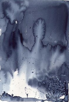 an abstract painting with black and white paint on it's edges, in the middle of dark clouds