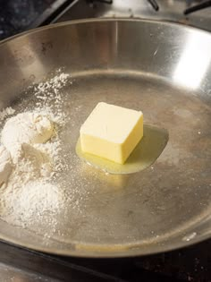 butter and flour in a pan on the stove