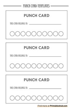 printable punch cards for kids to play with