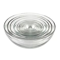 clear glass bowls stacked on top of each other