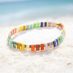 KALEIDOSCOPE - Tila Bead Bracelet | Single Colorful Beaded Bracelets, Tila Bead Bracelets, Tila Bracelets, Stretchy Beaded Bracelet, Twisted Bracelet, Trendy Bracelets, Beaded Jewelry Designs, Paracord Bracelets, Stretchy Bracelets