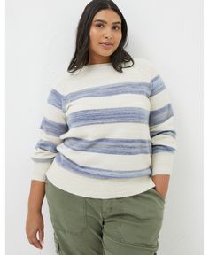 in stock Stripe Jumper, Plus Size Denim, Alpaca Yarn, Fat Face, Casual Fits, Blue Sweaters, Stripe Sweater, Stripes Design, New Season