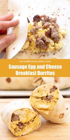 Our latest grab-n-go breakfast is hearty, delicious, and perfect to make ahead for meal prep. These Sausage Egg and Cheese Breakfast Burritos will make those busy weekday mornings a breeze and fuel you all day! Sausage And Egg Breakfast Burritos, Sausage And Egg Breakfast, Eggs Cheese Breakfast, Weekday Breakfast, Camping Breakfast, Cheese Breakfast, Breakfast Wraps, Egg And Cheese, Grab And Go Breakfast