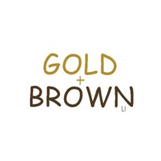 gold and brown logo on a white background