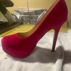 Hot Pink 3 Inch Heels Pink Suede Heels With 4-inch Heel, Pink Suede High Heels, 3 Inch Heels, High Heel Shoes, Shoes Women Heels, Hot Pink, Shoes Heels, High Heels, Women Shoes