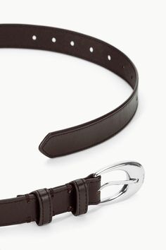 Standard leather belt featuring our crescent moon-shaped buckle hardware. Buckle Belt, Crescent Moon, Belt Buckles, Leather Belt, Crescent, Buckle, Moon, Size Medium, Silver