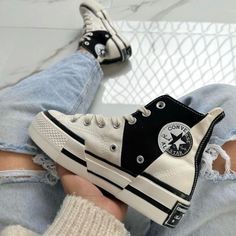 Converse Platform Aesthetic, Kpop Converse, Chunky Converse, Converse Haute, Boty Converse, White Converse Shoes, Converse Platform