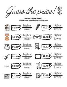 guess the price poster with words and pictures on it's back side, which are labeled