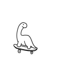 a black and white drawing of a turtle on a skateboard