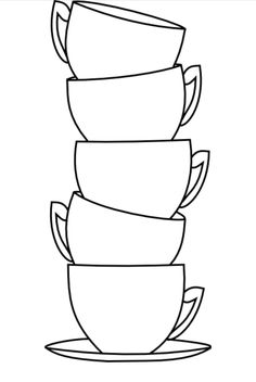 a stack of coffee cups sitting on top of each other