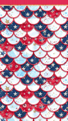 a red, white and blue background with stars on the bottom half of each sheet