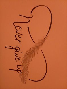 a drawing of a feather with the words peace and love written on it in cursive writing