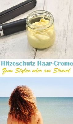 Für einen Schutz der Haare sorgt diese selbst gemacht Creme aus Sheabutter und hochwertigem Öl, einfach vor dem Stylen auf die Haare geben und dann wie gewohnt mit dem Glätteisen drüber gehen. Super übrigens für die Sommermonate, wenn man am Strand Urlaub macht - hier schützt die Creme die Haare vor dem Austrocknen. Diy Body Care, Curly Girl Method, Hair Repair, Natural Cosmetics, Skin Care Regimen, Easy Cooking