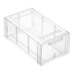 a clear plastic box with two drawers