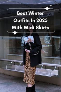 Mid Skirt Outfits, Winter Midi Skirt Outfit, Denim Midi Skirt Outfit, Outfits For Short Women, Warm Tights, Chunky Sweaters, Perfect Winter Outfit