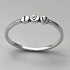 Silver Plated "I Love You" Ring New In Package Costume Jewelry Silver Bird Ring, Morganite Solitaire Ring, I Love You Ring, Silver Infinity Ring, Fashion Rings Silver, Sunflower Ring, Costume Rings, Antique Wedding Rings, Sterling Silver Rings Bands