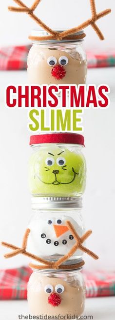 mason jar christmas slime recipe for kids to make