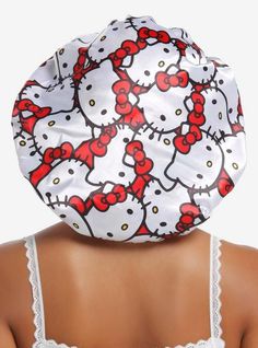 Hello Kitty And Friends Reversible Satin Bonnet Right Arrow Icon, Hello Kitty And Friends, Satin Bonnet, Pastel Print, Hair Sale, Hoodie Girl, Kawaii Fashion, Show Off, Hot Topic