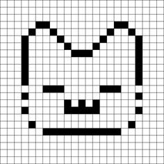 Cat pixels crochet pattern aesthetic cute cat white black aesthetic cat lovers Crochet Grid Patterns Easy, Square Pixel Pattern, Pixel Grids For Crochet, Cat Grid Pattern, Cat Pixel Grid, Crochet Pixel Grid Patterns, Crochet Pixel Pattern Easy, Pixel Art Crochet Pattern, Cat Pixel Pattern