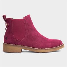 Click to enlarge product image Red Leather Boots, Chelsea Boots Women, Autumn Casual, Chelsea Ankle Boots, Hush Puppies, Leather Collar, Suede Ankle Boots, Hush Hush, Womens Fall