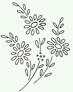 three flowers that are drawn in black and white