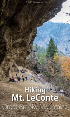 the cover of hiking mt leconte's great smoky mountains, with people walking up