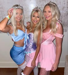 Cute Three People Halloween Costumes, Trio Halloween Costumes Princess, Three Ppl Halloween Costumes, Three Group Halloween Costumes, 3 Person Halloween Costume College, Halloween Costumes Group 3 Person, Disney Princess Costumes For Women, 3 Person Costume Ideas, Disney Princess Group Costumes