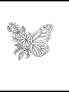 a black and white drawing of a butterfly