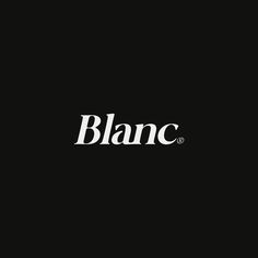 the word blancc is written in white on a black background with an image of a man