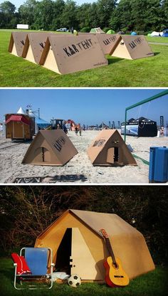 there are many tents that have been made out of cardboard