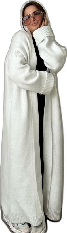 Cozy White Long Sleeve Cardigan, White Cozy Long Sleeve Cardigan, Long Cream Cardigan For Winter, Winter White Soft Knit Cardigan For Layering, White Soft Knit Sweater Coat, White Soft Knit Long Sleeve Sweater Coat, White Long Sleeve Soft Knit Sweater Coat, White Knitted Outerwear For Layering, White Knitted Outerwear For Cold Weather