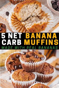 banana muffins made with real bananas and chocolate chips