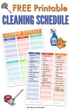 the free printable cleaning schedule is perfect for kids to use on their school days