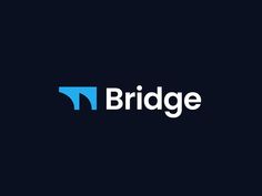 the bridge logo is shown on a dark background, with blue and white letters above it