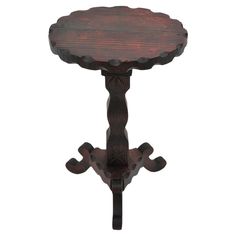 hand carved pine wood gueridon table or occassional table standing on tripod base. Spain, 1940s. The tabletop in round shape has scalloped details on the edge. It is supported on a turned wood stem on a triangle shaped carved base with three wooden legs. A carved star decorates the bottom and the top part of the stem. This table has a rustic finish and Spanish Colonial accents. It will be a nice a addition to a countryside or cottage house adding a spanish taste to or any classical, contemporary Coffee Cocktails, Table Cafe, Turned Wood, Cottage House, Side And End Tables, Drink Table, Spanish Colonial, Hyde Park, Triangle Shape