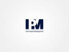 the logo for an investment project management company is shown in blue and white on a light gray background