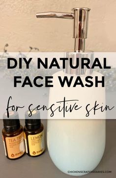 Natural face wash for sensitive skin: customize your ingredients for acne, dry skin or whatever your skin needs are.  Save money! #FaceWash #Recipe #DIY #Beauty #Frugal Ingredients For Acne, Face Wash For Sensitive Skin, Face Wash Recipe, Diy Cleanser, Organic Face Wash, Homemade Face Wash, Diy Face Wash, Natural Facial Cleanser, Cleanser For Sensitive Skin