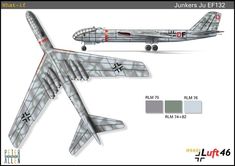 an airplane is shown in three different colors