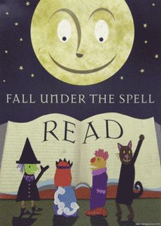 an image of a book cover with three cats and a cat on the page that says, fall under the spell read