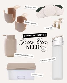 the contents of an eco - friendly product are shown in this graphic style, including cups and containers