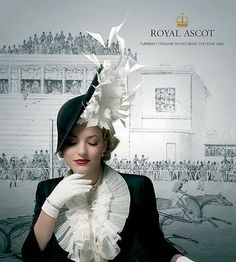 Black and White. Ascot Dresses, Couture Hats, Ascot Hats, Races Fashion, Fancy Hats, Love Hat