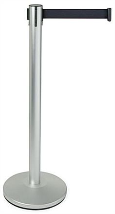 a metal pole with a black top on a white background is shown in this image