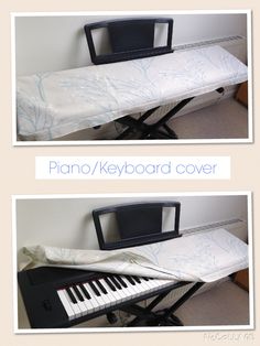 the piano keyboard cover has been folded over