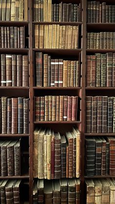 an old bookcase filled with lots of books