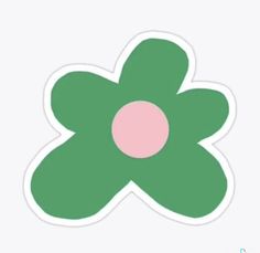 a green flower sticker on a white background