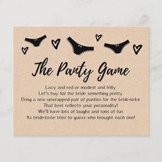 the party game card with hearts on it