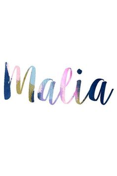 the word matilda painted in watercolor on a white background