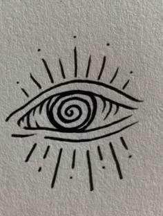 a drawing of an eye with rays coming out of it