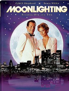 a movie poster for moonlight starring two people in front of a cityscape with the moon